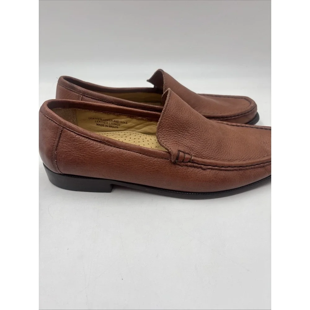 Florsheim Mens Leather Loafers Brown Slip-On Dress Shoes Size 9.5D